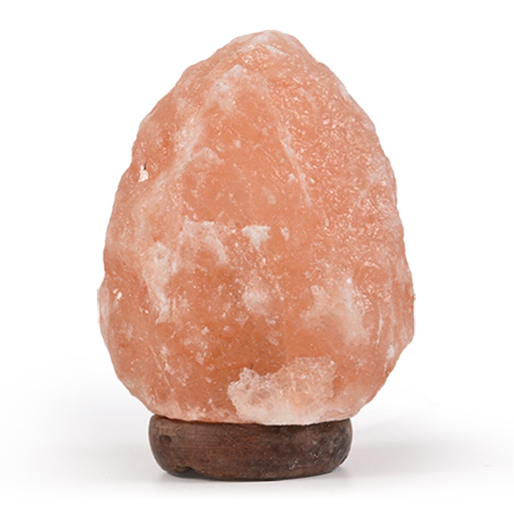 Two Himalayan salt lamps with natural light dimmers, showcasing their warm glow and natural rock crystal texture.