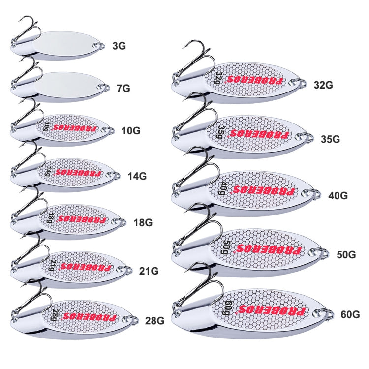 Two 50g PROBEROS DW342 VIB Metal Sequins lures in silver, designed for freshwater and seawater fishing.