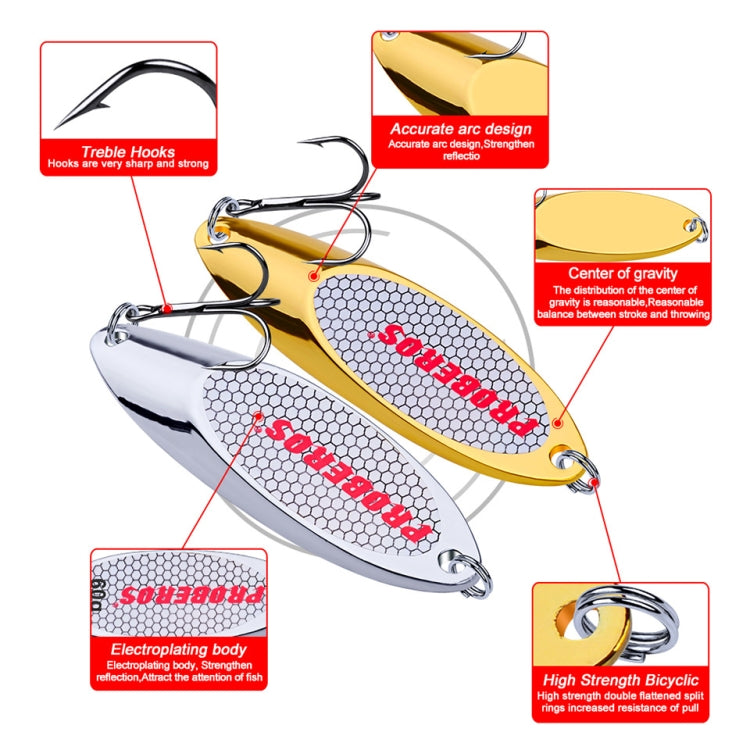 Two 50g PROBEROS DW342 VIB Metal Sequins lures in silver, designed for freshwater and seawater fishing.