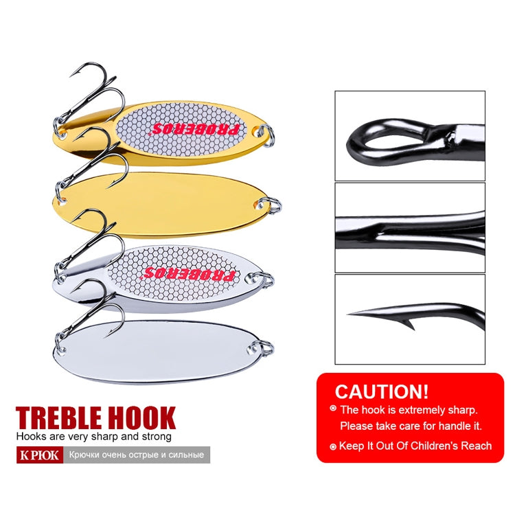 Two 50g PROBEROS DW342 VIB Metal Sequins lures in silver, designed for freshwater and seawater fishing.