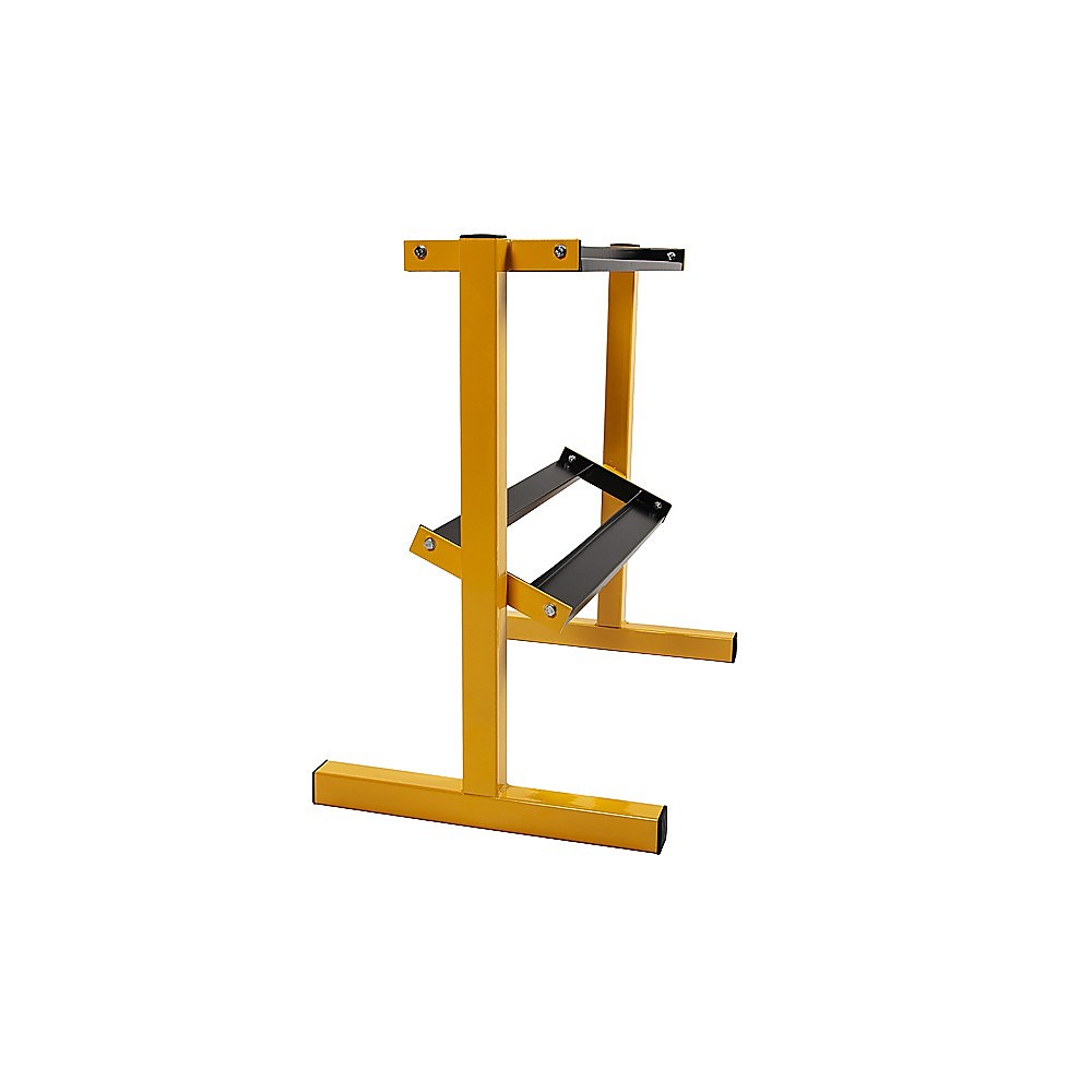 2 Tier Dumbbell Rack showcasing a sturdy steel frame with rubber feet, designed for efficient dumbbell weights storage in compact spaces.