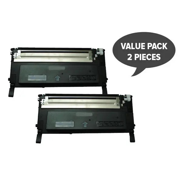 Two black premium generic toner cartridges for 1230 and 1235 printers, showcasing their sleek design and compatibility.