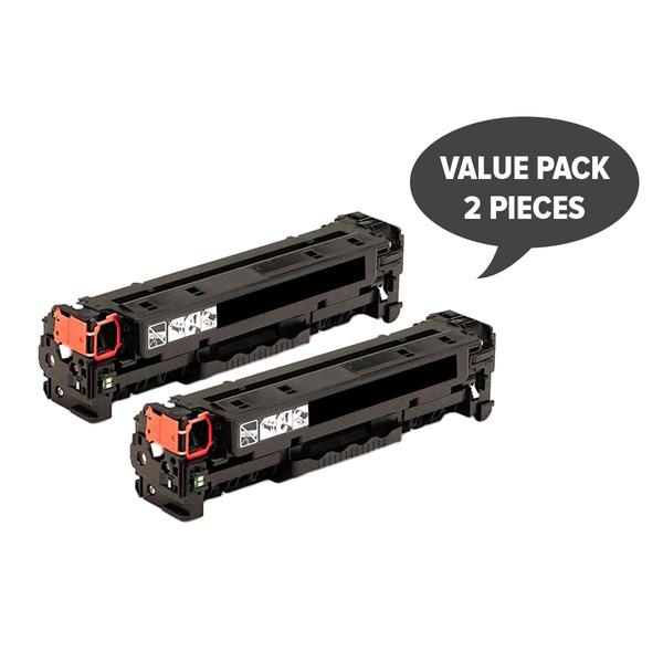 Two black toner cartridges labeled CC530A #304A, designed for laser printers, showcasing premium quality and compatibility.