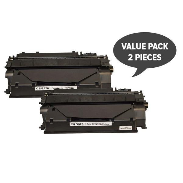 Two black toner cartridges designed for laser printers, showcasing premium quality and compatibility.