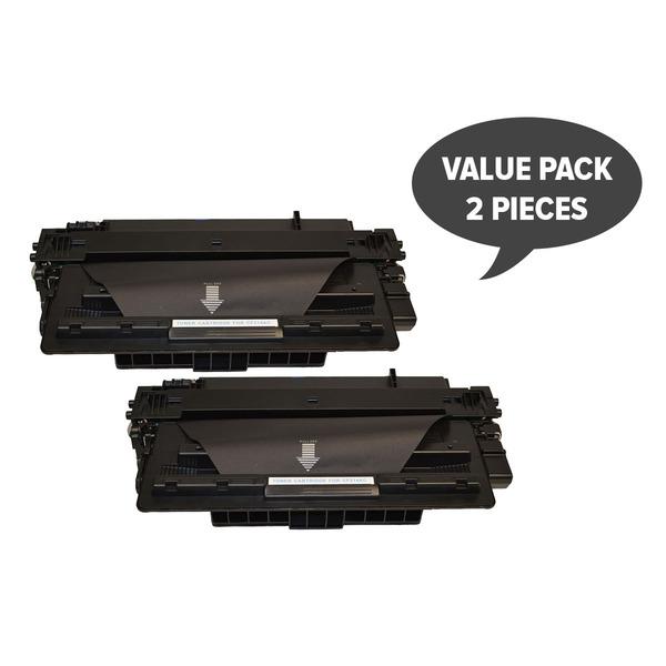 Two CF214A #14A Premium Generic Toner cartridges in packaging, designed for high-quality printing.