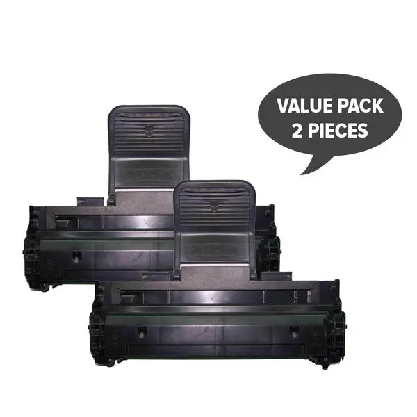 Two black premium generic toner cartridges ML-1210D3, designed for high-quality printing.