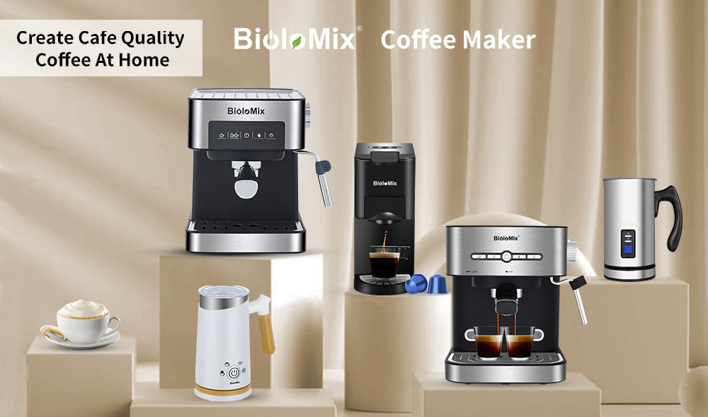 20 Bar Italian Type Espresso Coffee Maker Machine with Milk Frother, showcasing its sleek design and functional features.