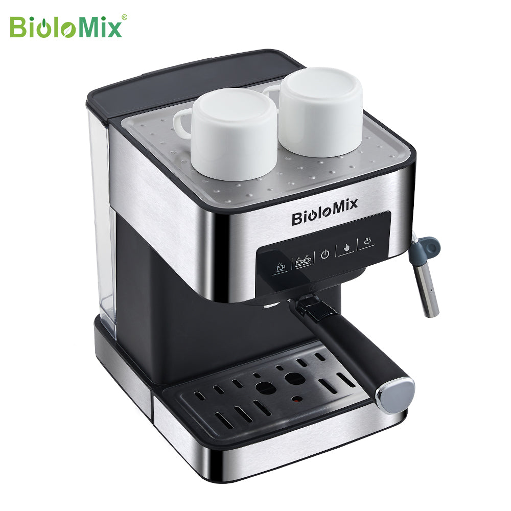 20 Bar Italian Type Espresso Coffee Maker Machine with Milk Frother, showcasing its sleek design and functional features.