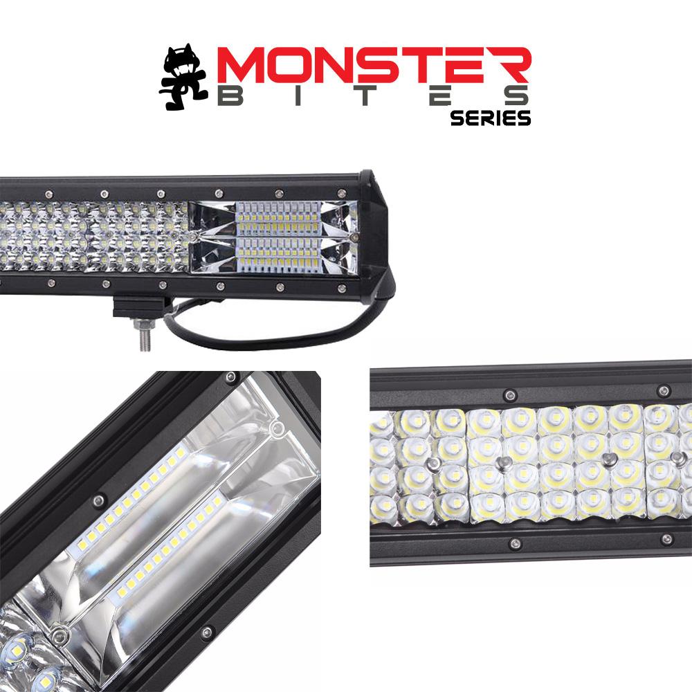 20 inch Philips LED Light Bar with quad row combo beam, showcasing durable construction and adjustable mounting brackets.