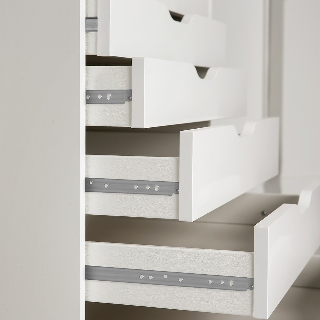 Heavy-duty 220kg drawer slides with locking mechanism, featuring a sleek silver finish and smooth ball bearing operation.