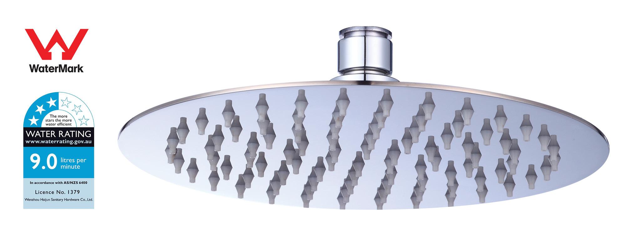 200mm round shower head made of 304 stainless steel with a polished chrome finish, showcasing a sleek and modern design.