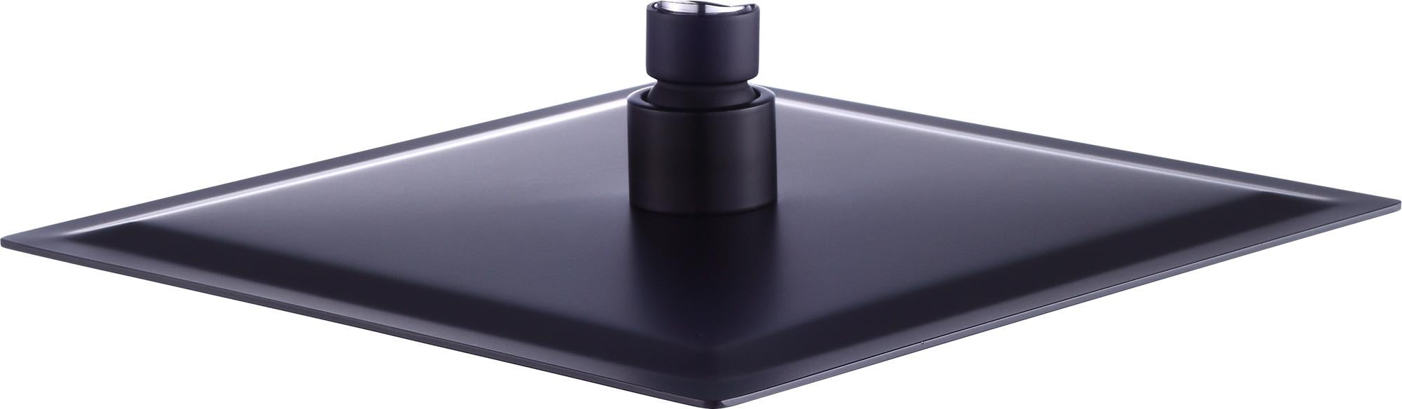 200mm square shower head in matte black finish, made of 304SS, showcasing a sleek and modern design.