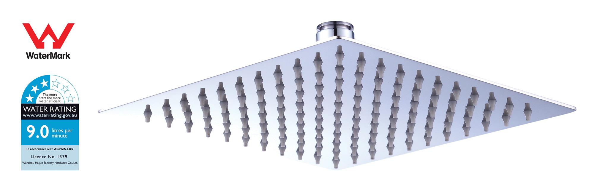 200mm square shower head made of 304 stainless steel with a polished chrome finish, showcasing a modern design for luxurious bathing.