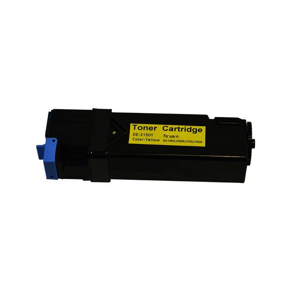 2150 Premium Generic Yellow Toner cartridge with vibrant yellow color, designed for laser printers.