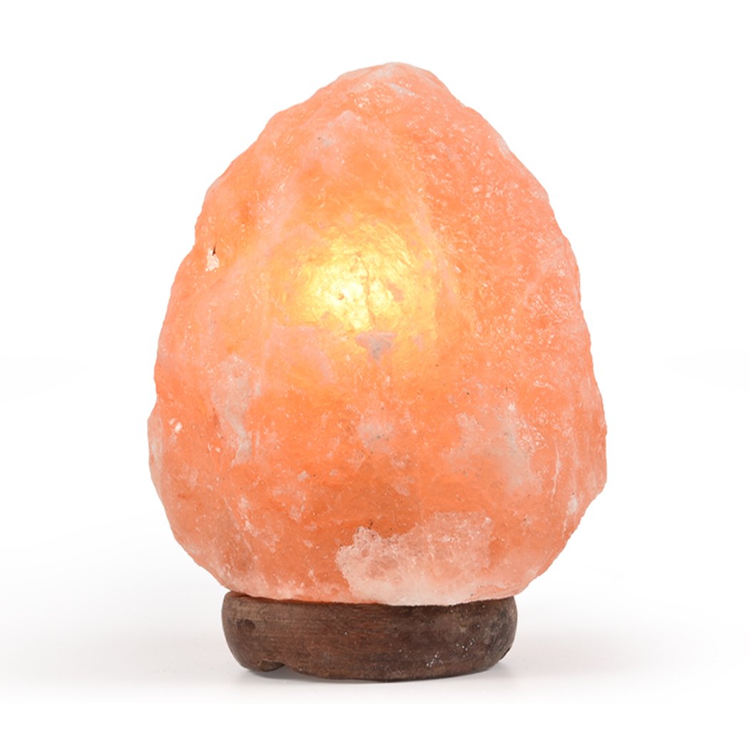 A 2-3 kg Himalayan salt lamp with a natural light dimmer switch, showcasing its warm glow and unique crystal texture.