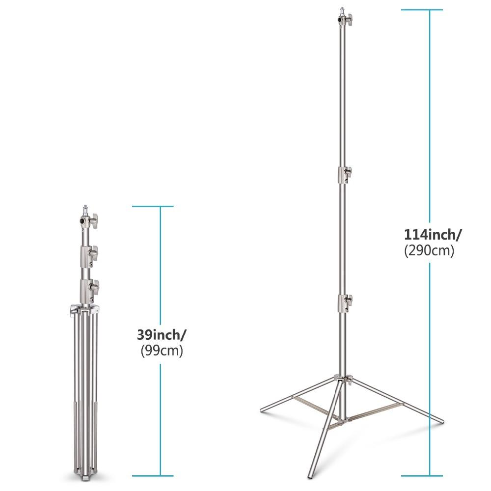 2/3 Pieces Light Stand Kit made of stainless steel, extending up to 260 cm, featuring a universal adapter for versatile lighting setups.