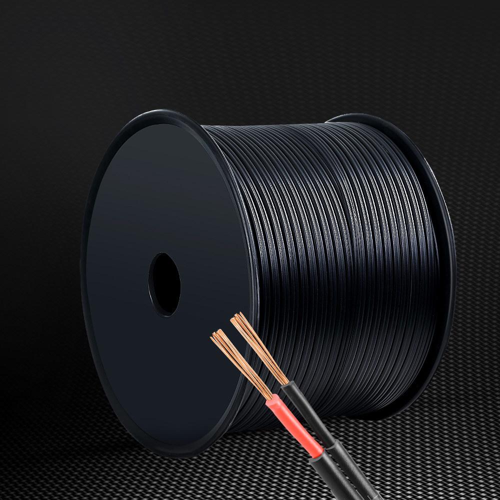 2.5MM Electrical Cable Twin Core Extension Wire on a spool, showcasing its black sheathing and durable design.