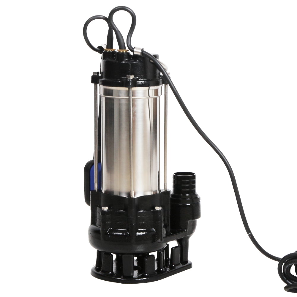 Giantz 2.7HP Submersible Dirty Water Pump with stainless steel body and heavy-duty handle, ideal for draining water.