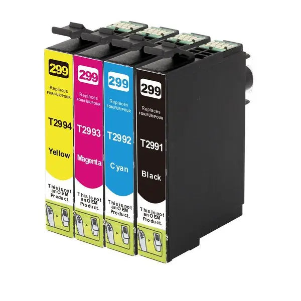 29XL Compatible Inkjet Cartridge Set featuring black, cyan, yellow, and magenta cartridges in a boxed set.