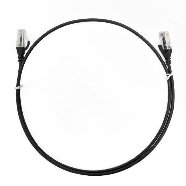 Pack of 50 black 2m Cat 6 Ultra Thin LSZH Ethernet Network Cables with gold-plated connectors.