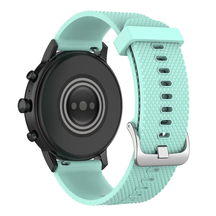 22mm silicone wrist strap for Fossil Gen 5 Carlyle, showcasing its texture and design.