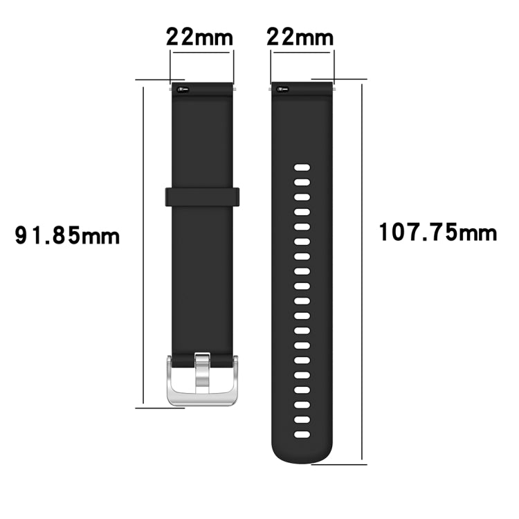 22mm silicone wrist strap for Fossil Gen 5 Carlyle, showcasing its texture and design.