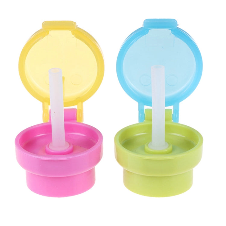 Two CJ07205 Baby Straw Lids in soft colors, designed for safe drinking for infants and toddlers, showcasing the soft suction mouth and hygienic features.