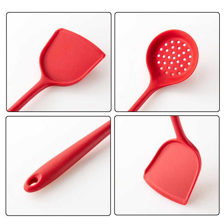 Set of 2pcs Non-stick High Temperature Resistant Silicone Cookware in various colors, showcasing their ergonomic design and hanging hole feature.