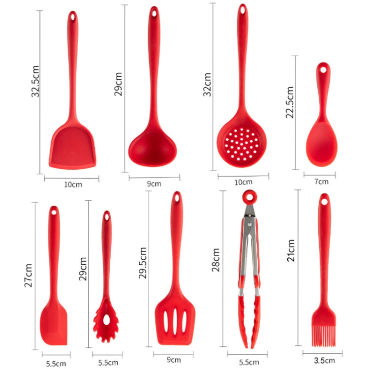 Set of 2pcs Non-stick High Temperature Resistant Silicone Cookware in various colors, showcasing their ergonomic design and hanging hole feature.