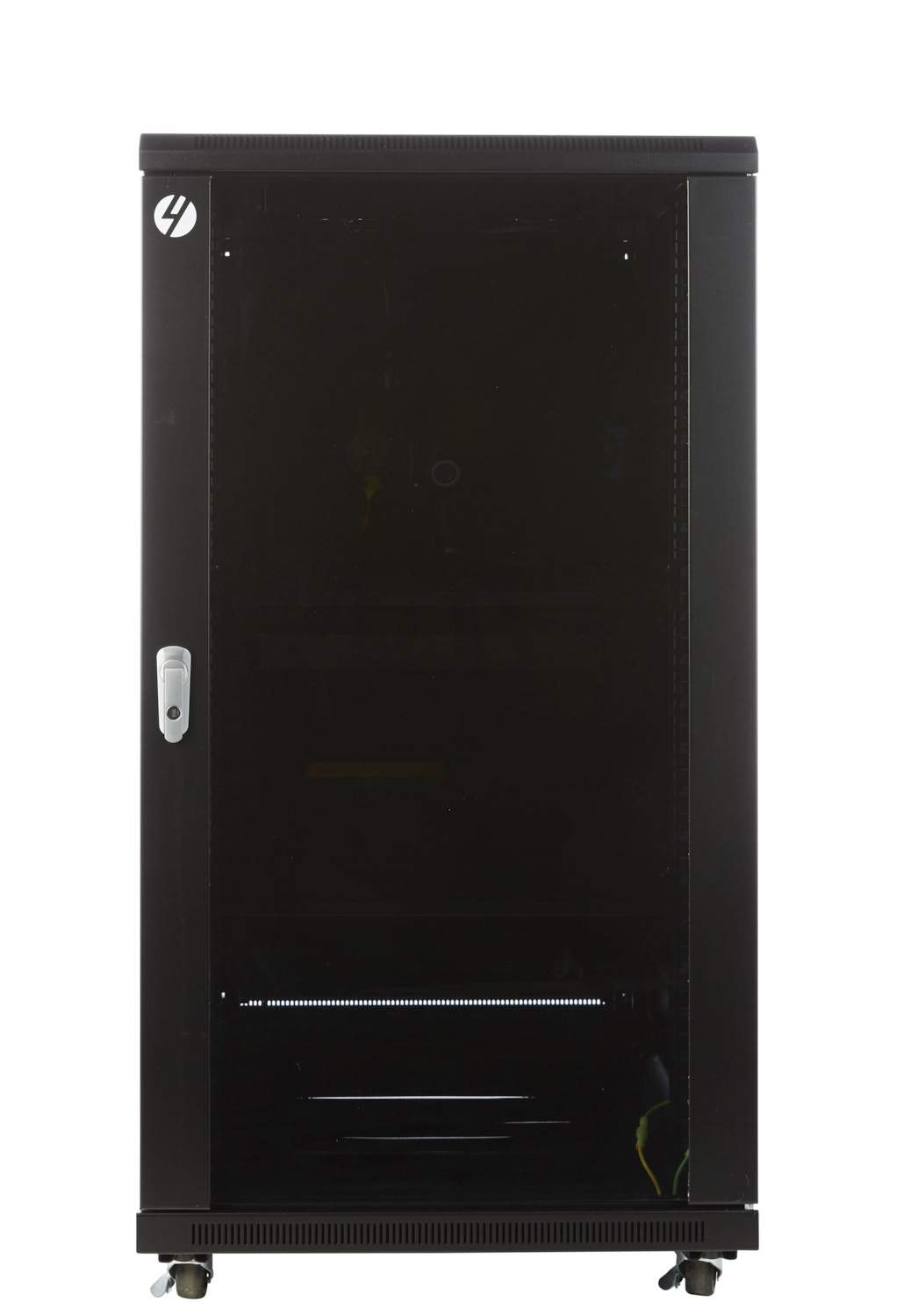 22RU 600mm Wide x 1000mm Deep Server Rack with lockable glass door and removable side panels, showcasing its robust steel construction.