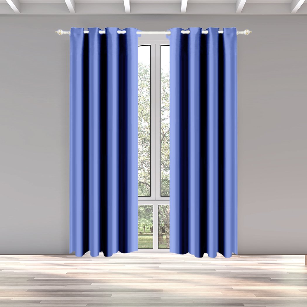 Elegant 2x Blockout Curtains with eyelet design, showcasing a rich texture and vibrant color, perfect for room darkening and noise reduction.