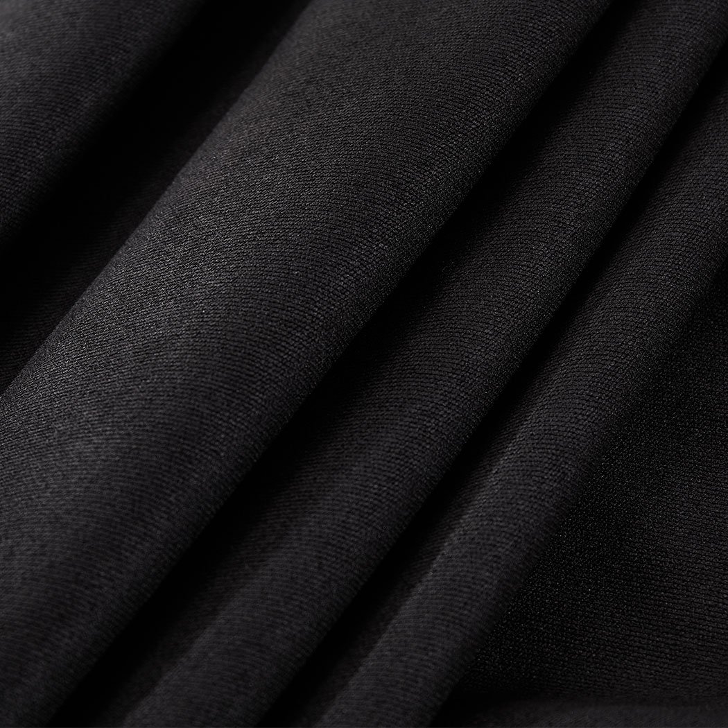 Elegant 2X Blockout Curtains in black, measuring 180cm x 230cm, designed to block sunlight and noise for a serene bedroom atmosphere.