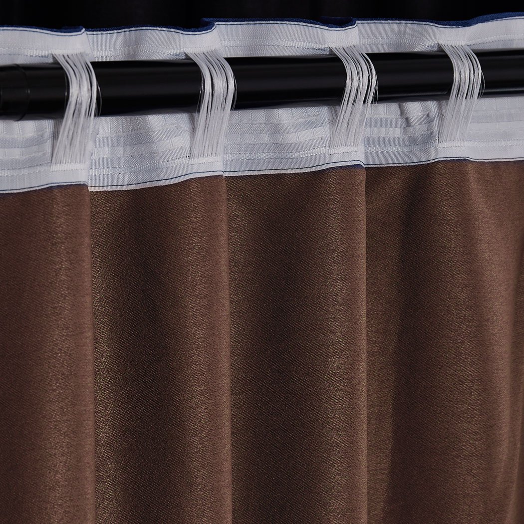 Elegant 2X Blockout Curtains in stone color, designed to block sunlight and noise, perfect for bedrooms.