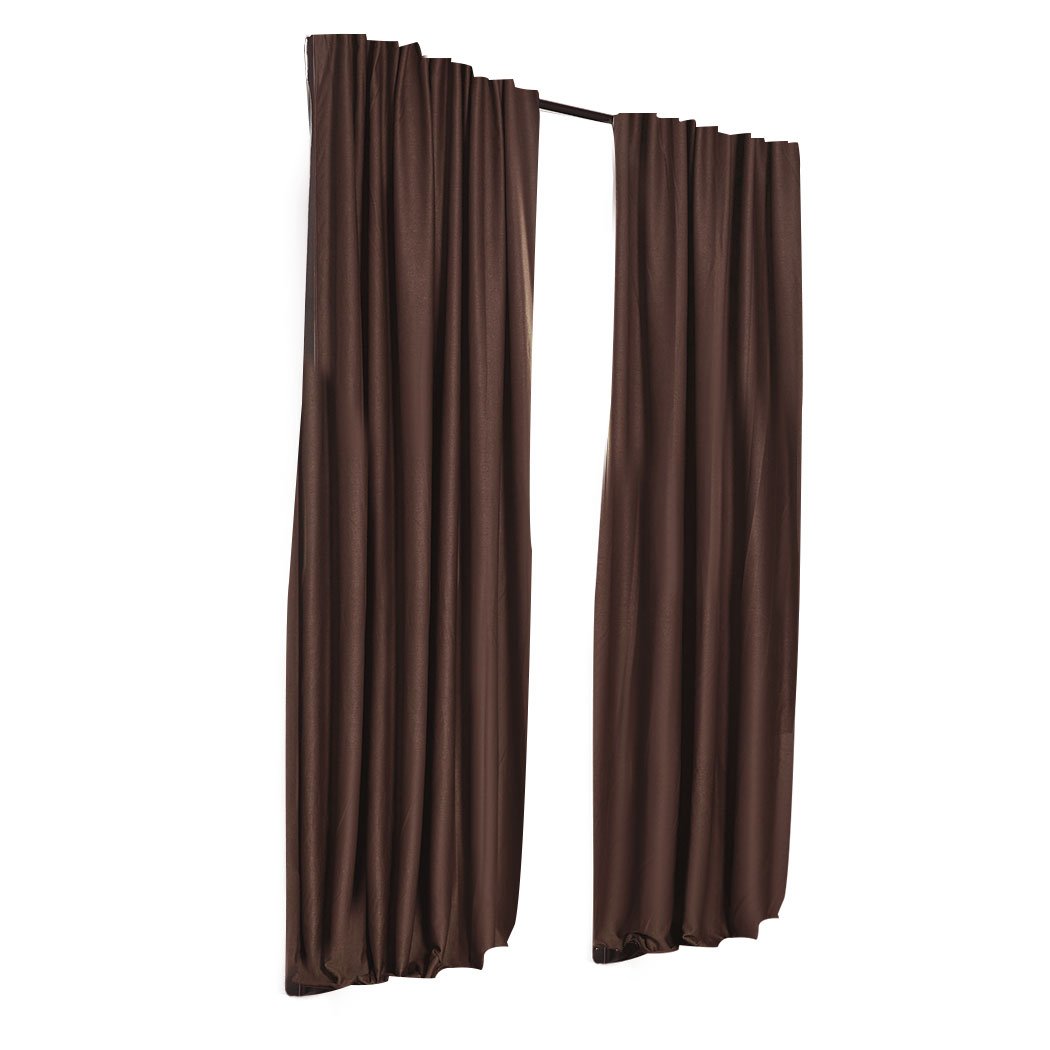 Elegant 2X Blockout Curtains in stone color, designed to block sunlight and noise, perfect for bedrooms.