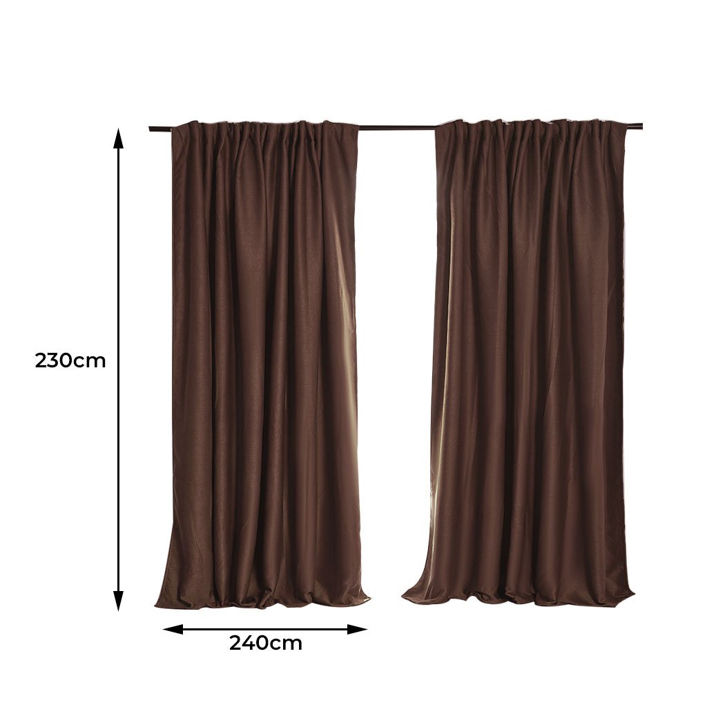 Elegant 2X Blockout Curtains in stone color, designed to block sunlight and noise, perfect for bedrooms.