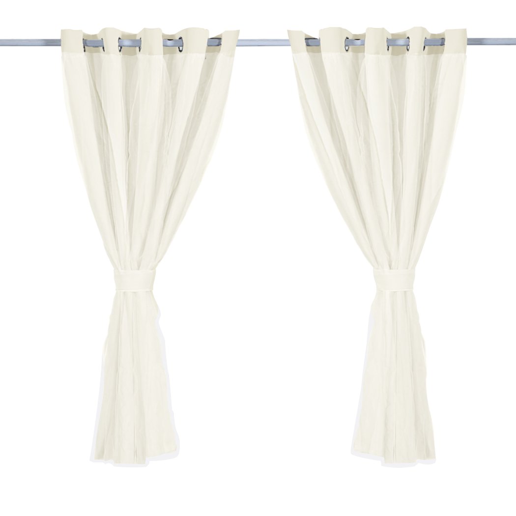 Two elegant blockout curtain panels with gauze, showcasing a stylish design for room darkening.