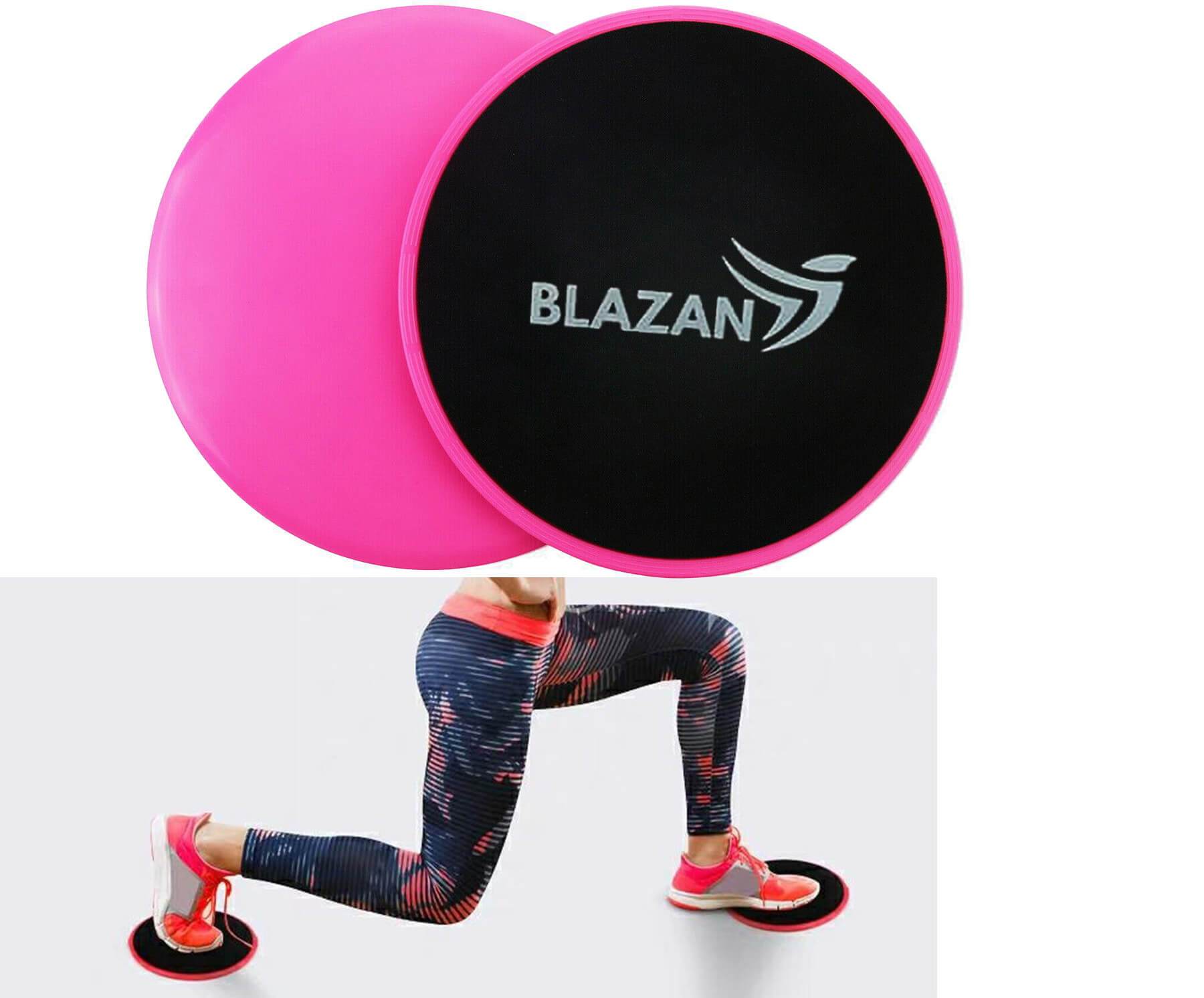 Two pink core sliders gliding discs designed for core workouts on various surfaces.