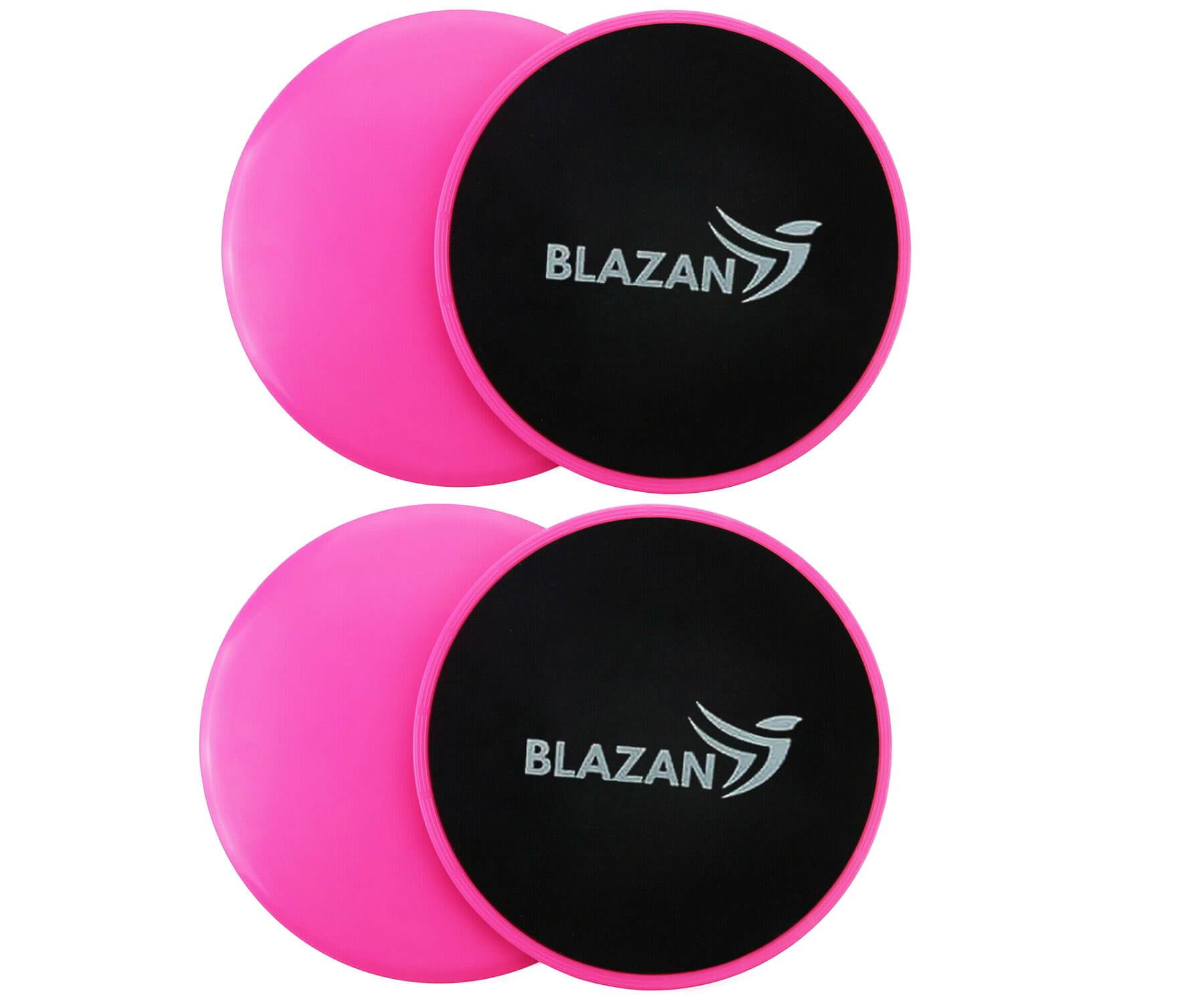 Two pink core sliders gliding discs designed for core workouts on various surfaces.