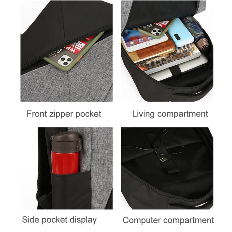 3 In 1 Computer Shoulder Bag made of water-resistant Oxford cloth, featuring a large capacity for laptops, USB charging port, and breathable back system.