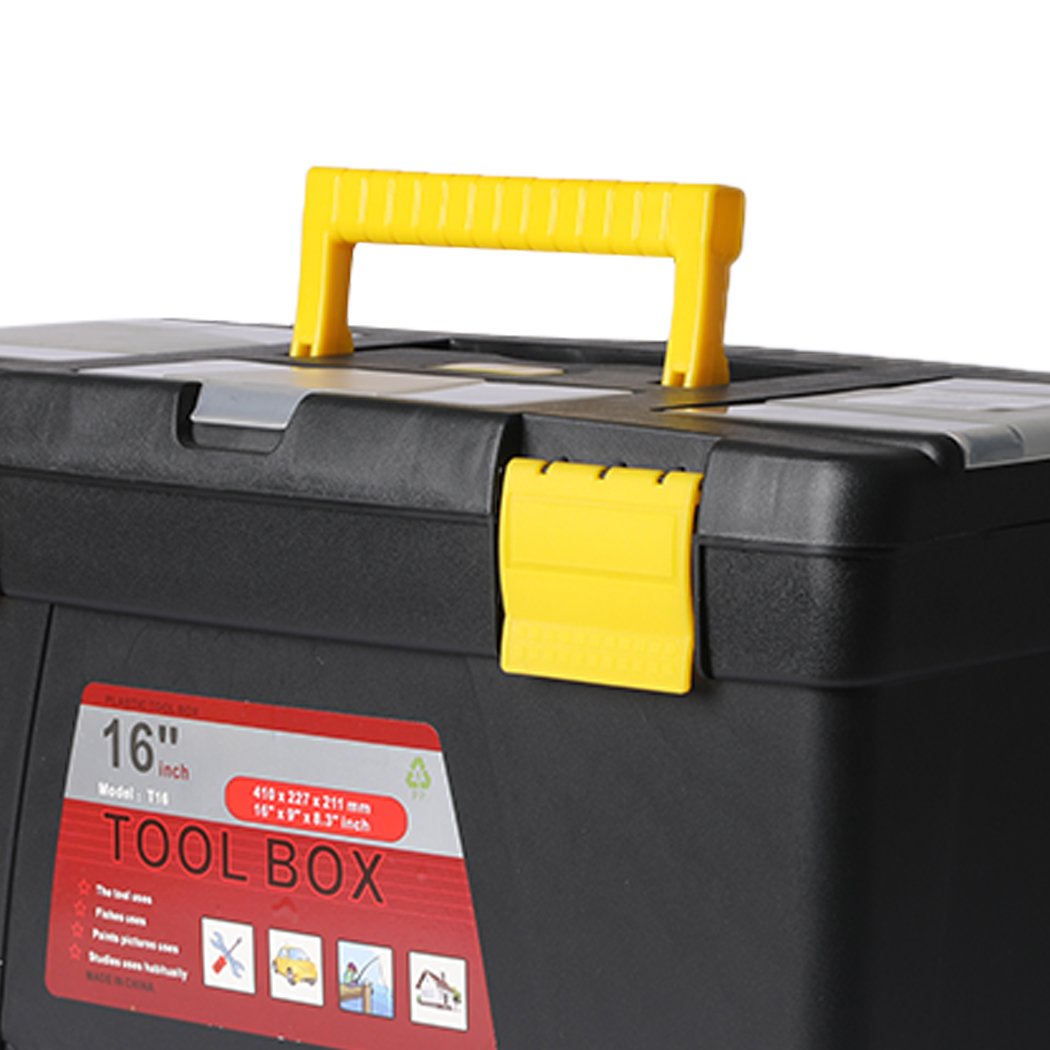 3 Piece Tool Boxes Set featuring three sizes, heavy-duty construction, and removable tray for tool organization.