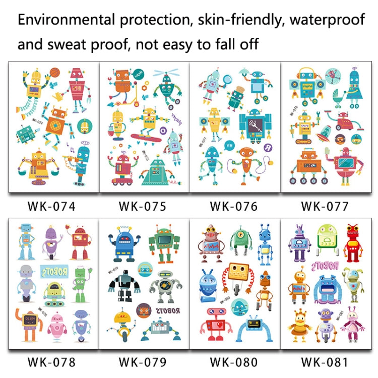 A colorful assortment of 30 cartoon-themed temporary tattoo stickers for children, showcasing various fun designs.