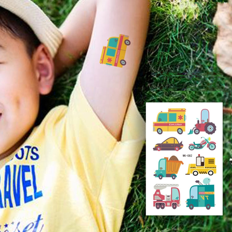 A colorful assortment of 30 cartoon-themed temporary tattoo stickers for children, showcasing various fun designs.