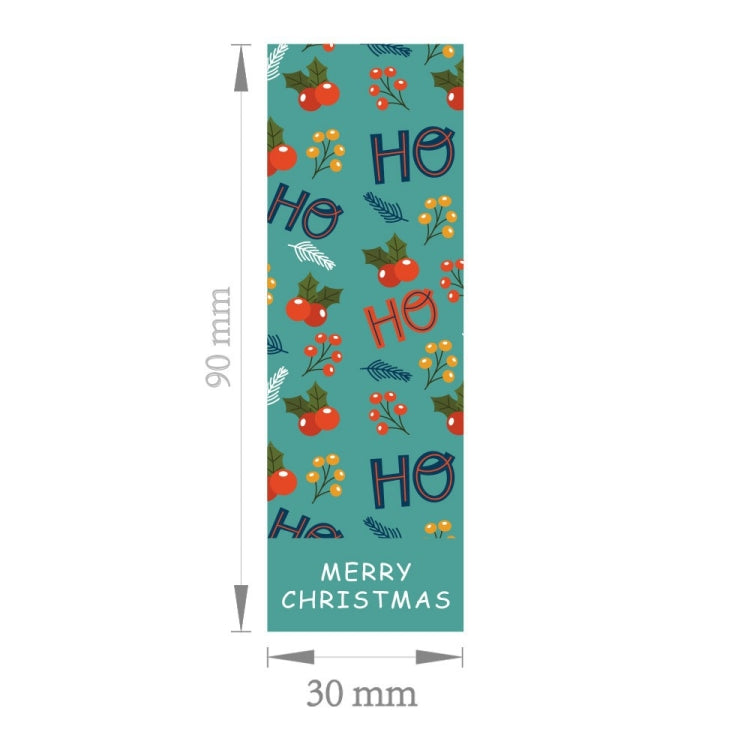 A pack of 30 sheets of Christmas rectangle stickers featuring three different festive patterns, ideal for gift box sealing.