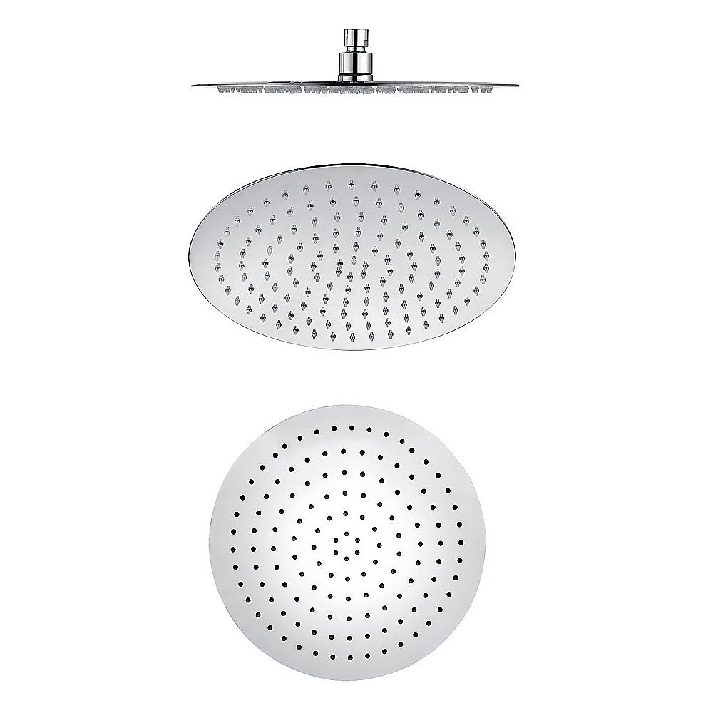 300mm Round 304SS Chrome Showerhead showcasing its sleek design and high gloss finish.