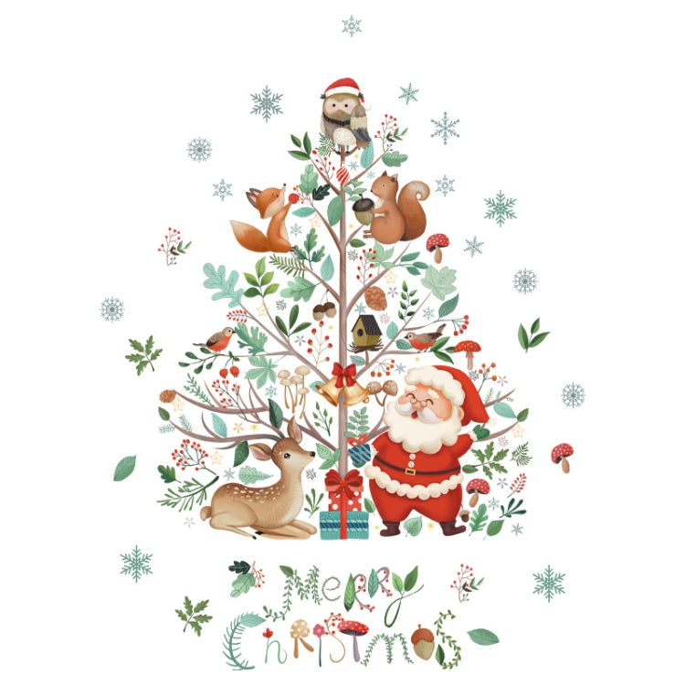 30x45cm Christmas static wall stickers featuring Santa Claus, snowman, and elk designs, perfect for window decoration.