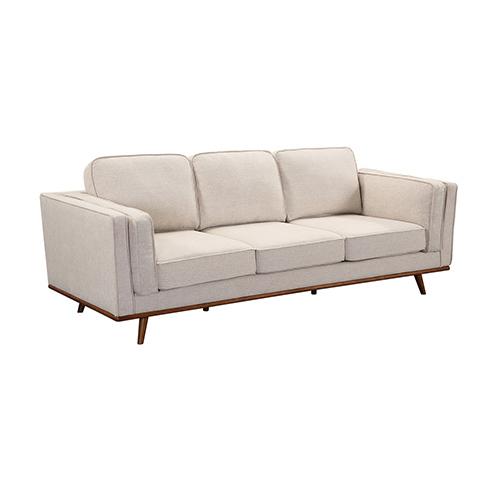 3+2 Seater Sofa Beige Fabric Lounge Set featuring plush cushions and solid wooden legs, perfect for a stylish living room.