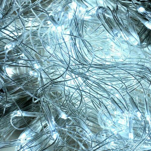 320LED Fairy Lights Net Mesh Curtain in cool white, perfect for weddings and festive decorations, showcasing vibrant illumination.