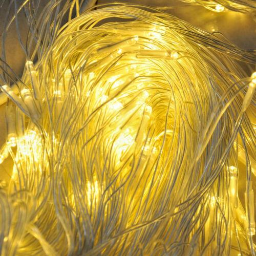 320LED Fairy Lights Net Mesh Curtain in cool white, perfect for weddings and festive decorations, showcasing vibrant illumination.