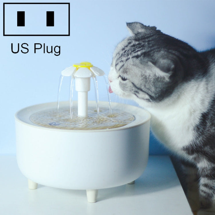 346578 Pets Automatic Circulation Filter Cat Flowing Drinking fountain with a stylish wood grain design, featuring a large water capacity and silent pump.