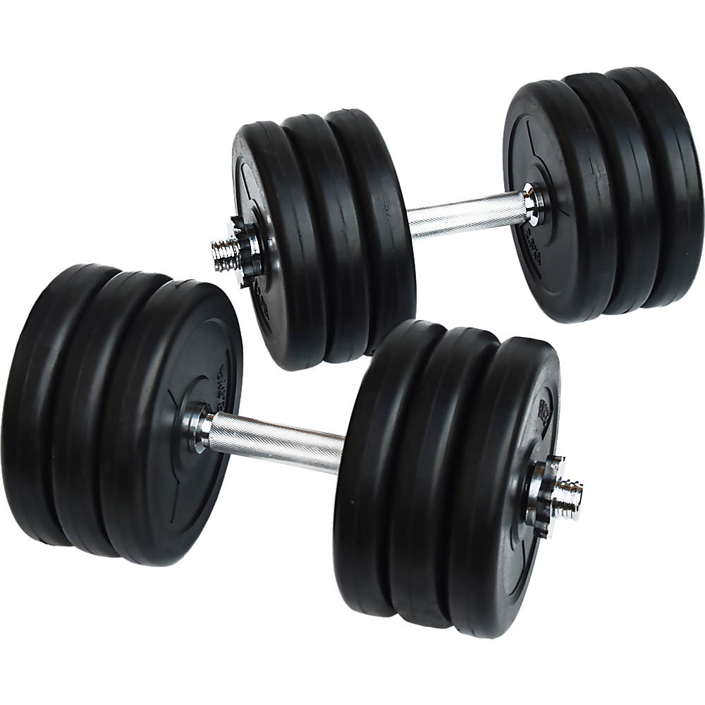 35KG Adjustable Dumbbell Weight Set with multiple weight plates and a sturdy bar, designed for strength training.